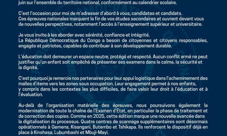 Examen d’État 2025-2026 : le gouvernement rassure les candidats et renforce la modernisation du système d’évaluation